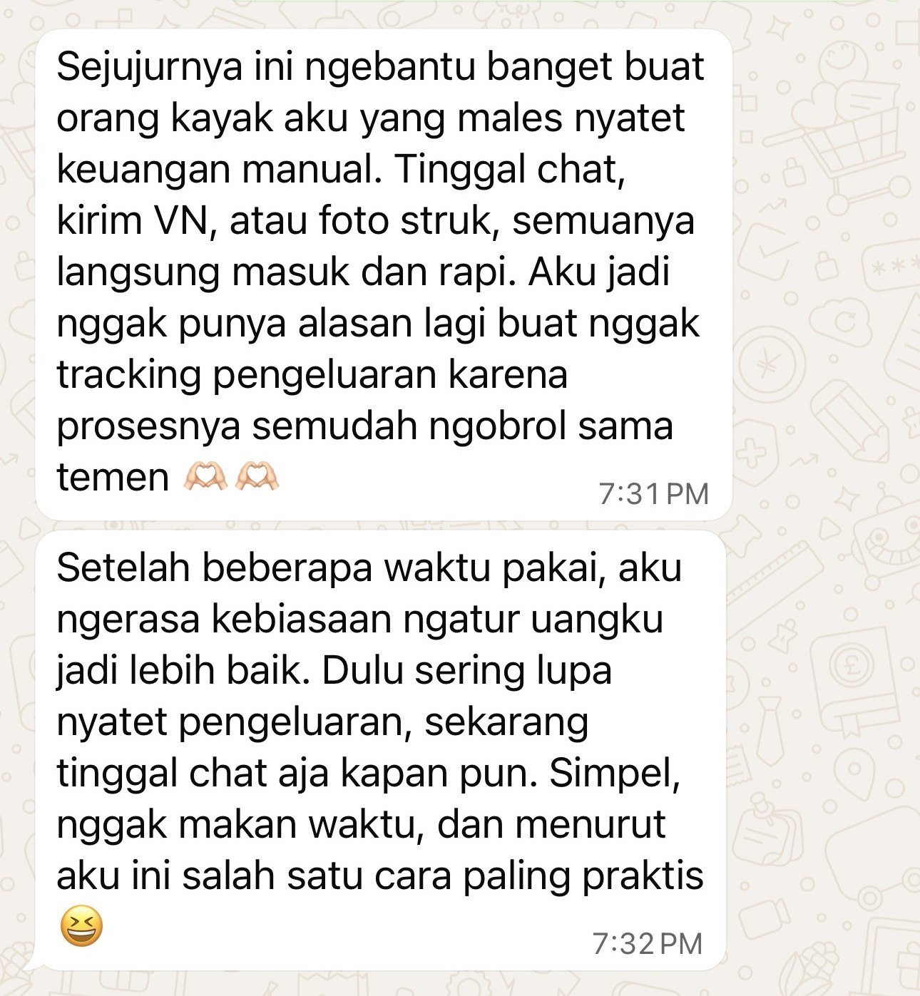 Testimoni WhatsApp dari Tiara